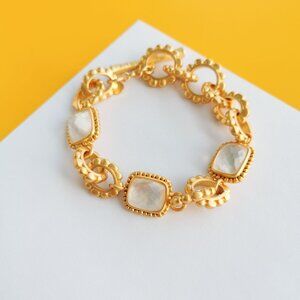 Marbella Gold Clear Crystal Bracelet by Julie Vos